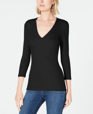 I.N.C. International Concepts - Ribbed V-Neck Top
