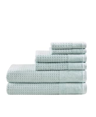Madison Park - Spa Waffle Jacquard 600 GSM Combed Cotton 6-Pc. Towel Set