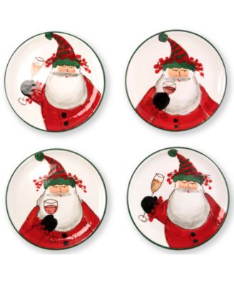 VIETRI - Old St. Nick Cocktail Plates, Set of 4