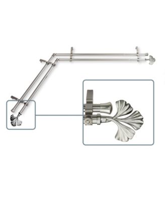 Rod Desyne - Fortune Double Corner Curtain Rod 13or16 inch dia 66-120 inch - Satin Nickel