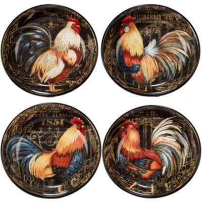 Certified International - Gilded Rooster 4-Pc. Soup/Pasta Bowl