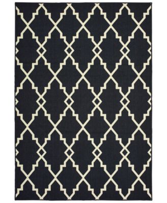 Oriental Weavers - Marina 7763K Black/Ivory 2'5" x 4'5" Indoor/Outdoor Area Rug