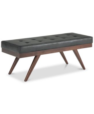 Simpli Home - Pierce Mid Century Ottoman Bench, Quick Ship