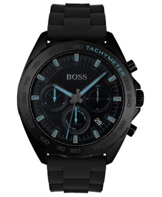 BOSS - Men's Chronograph Intensity Black Rubber Strap Watch 44mm