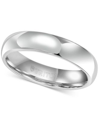 Macy's - Men's White Tungsten Carbide Ring, Dome Wedding Band (5mm)