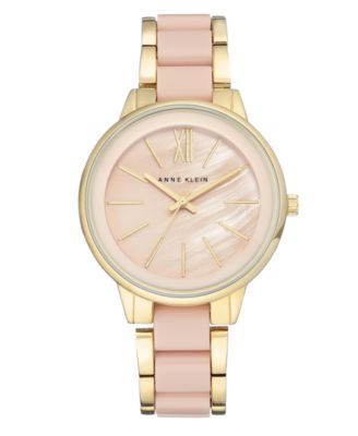 Anne Klein - Women's Gold-Tone Blush Link Bracelet Watch 37mm AK-1412BMGB