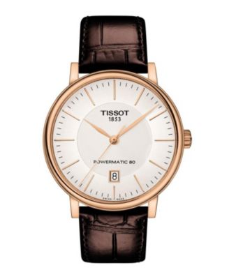 Tissot - Men's Carson Premium Powermatic Brown Leather Strap Watch 40mm