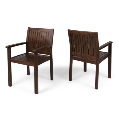 Noble House - Wilson Outdoor Dining Chair, Quick Ship (Set of 2)