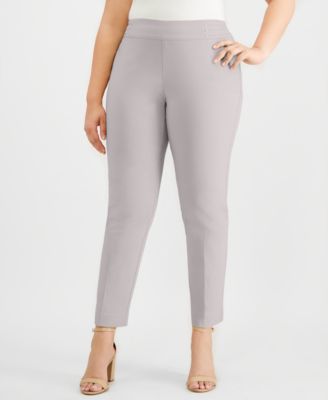 JM Collection - Plus Size Pull-On Slim-Leg Pants