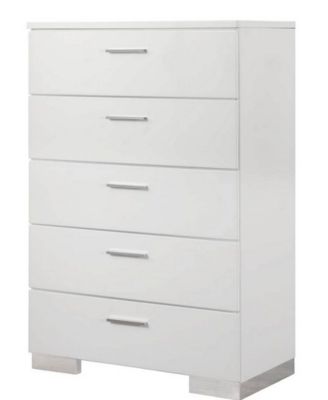 Macy's - Felicity 5-Drawer Chest Glossy White