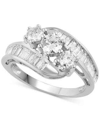 Macy's - Diamond Bypass Ring in 14k Gold, White Gold or Rose Gold (1-1/2 ct. t.w.)