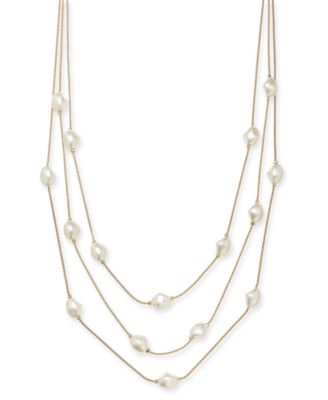 Charter Club - Gold-Tone Imitation Pearl Multi-Row Necklace, 20" + 2" extender