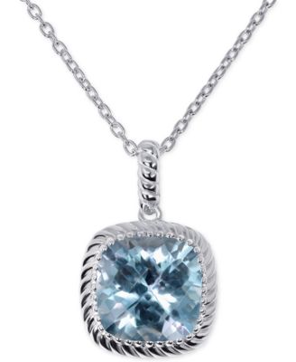 Macy's - Blue Topaz 18" Pendant Necklace (8-1/2 ct. t.w.) in Sterling Silver