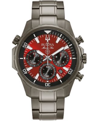 Bulova - Men's Chronograph Marine Star Gray Stainless Steel Bracelet Watch 43mm