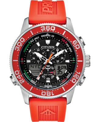 Citizen - Men's Analog-Digital Promaster Sailhawk Orange Polyurethane Strap Watch 44mm