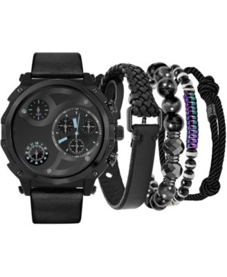 American Exchange - Men's Black Strap Watch 40mm