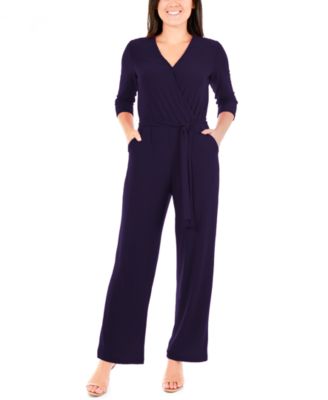 NY Collection - Petite Belted Jumpsuit