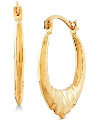 Macy's - Small Polished Ridge Hoop Earrings in 14k Gold