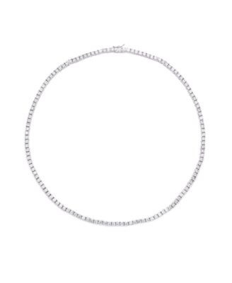 Macy's - Cubic Zirconia Tennis Necklace In Fine Silver Plate