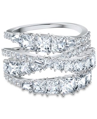 Swarovski - Silver-Tone Crystal Intertwined Wrap Ring