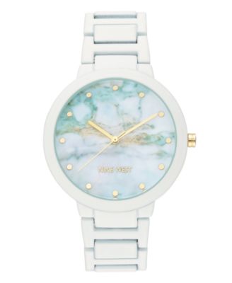 Nine West - White Rubberized Bracelet Watch, 40.5mm