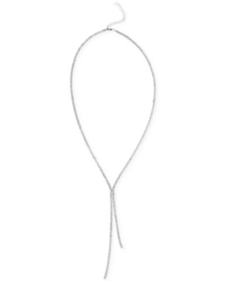 I.N.C. International Concepts - Silver-Tone Rhinestone Long Lariat Necklace, 28" + 3" extender