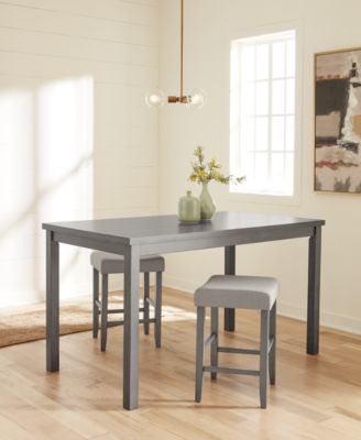 Macy's - Max Meadows Gathering  Height  3-Pc Dining Set ( Table + 2 Gathering Stools)