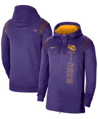 Nike - Men's LSU Tigers 2021 Sideline Performance Full-Zip Hoodie