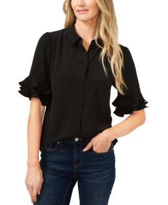CeCe - Ruffle-Sleeve Shirt