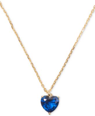 kate spade new york - Gold-Tone September Heart Pendant Necklace, 16" + 3" extender