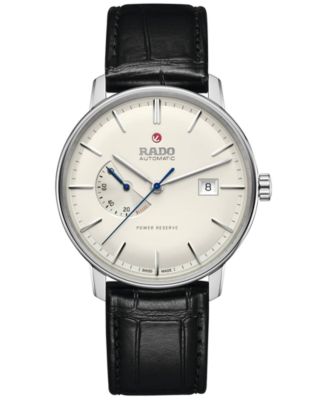 Rado - Men's Coupole Classic Automatic Black Leather Strap Watch 41mm