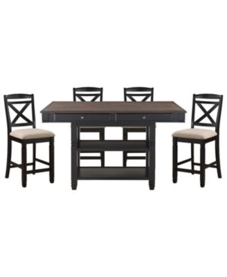 Homelegance - Carlow 5pc Dining Set (Counter Height Table & 4 Side Chairs)