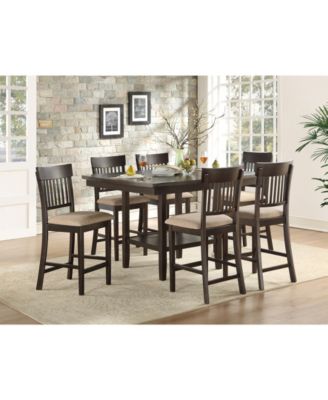 Homelegance - Birm 7pc Dining Set (Counter Height Table & 6 Slat Back Side Chairs)