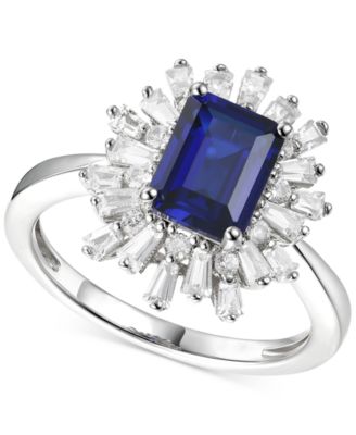 Macy's - Lab-Created Emerald (1-1/3 ct. t.w.) & Lab-Created White Sapphire (1 ct. t.w.) Ring in Gold-Plated Sterling Silver (Also in Lab-Created Ruby & Lab-Created Sapphire)