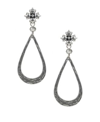 Patricia Nash - Silver-Tone Floret & Tear-Shape Drop Earrings