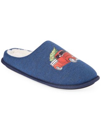 Macy's - Men's Holiday Truck Fleece-Lined Slippers