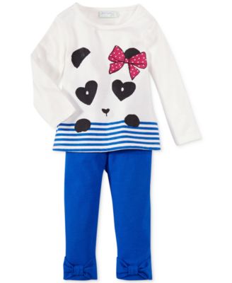 First Impressions - Baby Girls' Panda Tee & Leggings