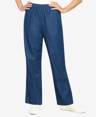 Alfred Dunner - Plus Size Denim Pull-On Straight-Leg Pants