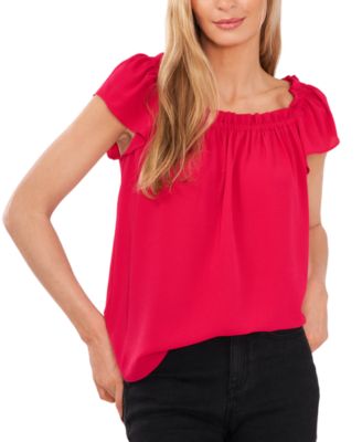 CeCe - Ruffled Square-Neck Top