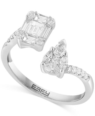 EFFY Collection - Diamond Multi-Cut Cluster Cuff Ring (3/4 ct. t.w.) in 14k White Gold