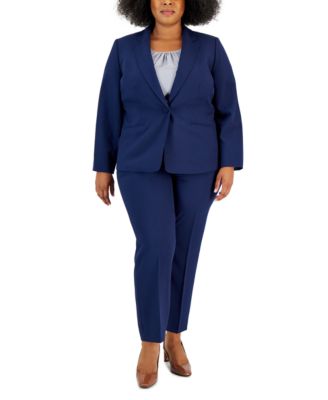 Le Suit - Women's Notched-Lapel Blazer Pants Suit