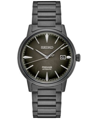 Seiko - Men's Automatic Presage Black Ion Finish Stainless Steel Bracelet Watch 40mm