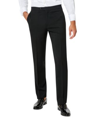 Tommy Hilfiger - Men's Modern-Fit Flex Stretch Black Tuxedo Pants