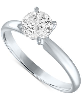 GIA Certified Diamonds - GIA Certified Diamond Engagement Ring (1 ct. t.w.) in 14k White Gold