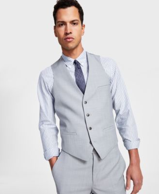 Bar III - Men's Slim-Fit Sharkskin Suit Vest