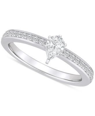 Macy's - Diamond Pear Engagement Ring (1/2 ct. t.w.) in 14k Gold