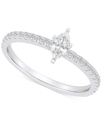 Macy's - Diamond Marquise Engagement Ring (1/2 ct. t.w.) in 14k Gold
