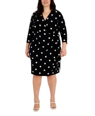 Anne Klein - Plus Size Printed Classic Wrap Dress