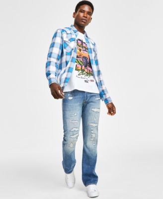 Levi's - Men's Classic Fit Western Long-Sleeve Shirt, 501&reg; Originals Straight-Leg Jeans & Dune Buggy Graphic T-Shirt