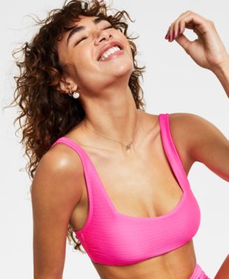 Salt + Cove - Juniors' Mint Spark Variegated Ribbed Bralette Bikini Top, Created for Macy's